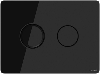 Cersanit Клавиша смыва пневматическая Cersanit Accento Circle P-BU-ACN-CIR-PN/Bl/Gl черная глянцевая стекло